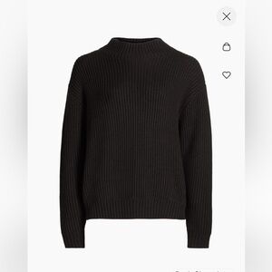 TWP Macie Wool Rib-Knit Zip-Cuff Chocolate Sweater, Medium